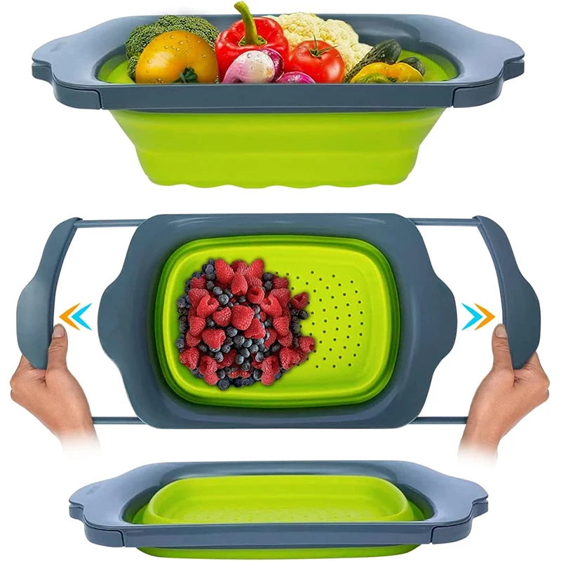Over-the-Sink Vegetable Fruit Colanders Strainers