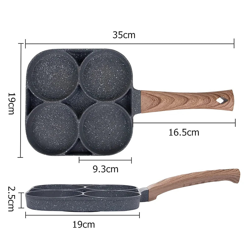 Nonstick 4-Cups Cookware Pancake Pan