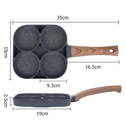 Nonstick 4-Cups Cookware Pancake Pan