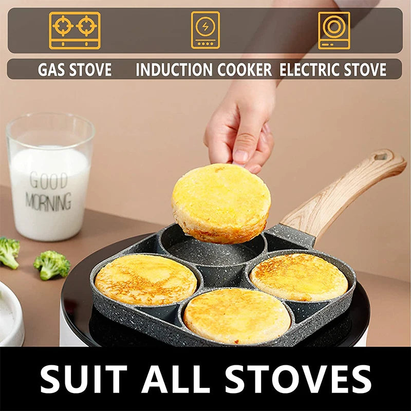 Nonstick 4-Cups Cookware Pancake Pan