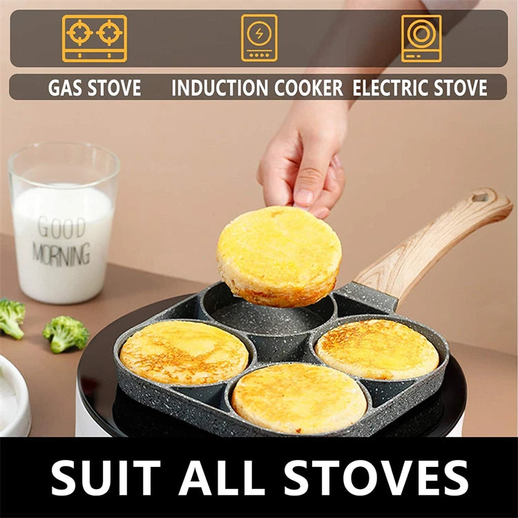 Nonstick 4-Cups Cookware Pancake Pan