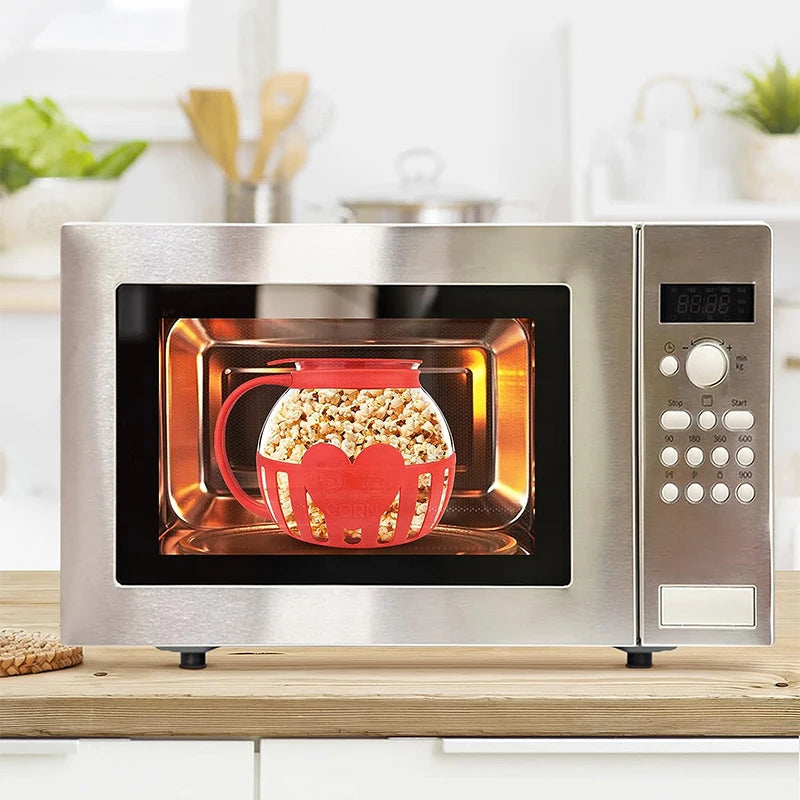 Microwave Glass Popcorn Popper with Silicone Lid