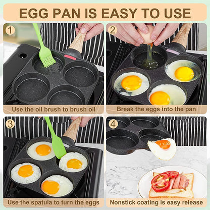Nonstick 4-Cups Cookware Pancake Pan